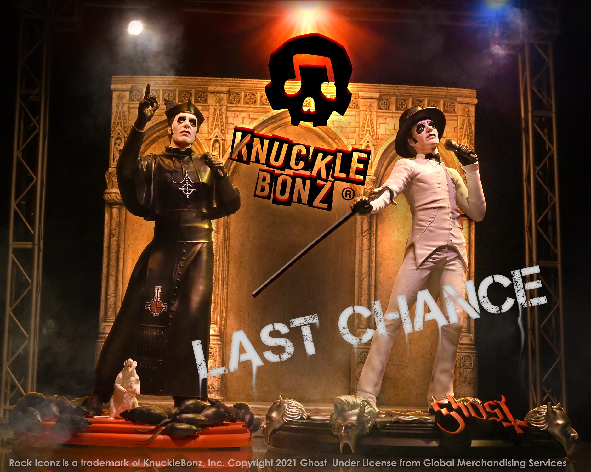 "Last Chance!" Ghost Cardinal Copia Rock Iconz® Statue Variants
